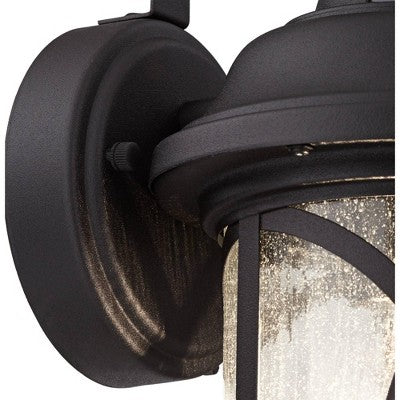  John Timberland Capistrano Mission Outdoor Wall Light Fixtures Set Of 2 Black Dusk To Dawn Motion Sensor 15 3/4" Clear Seeded Glass For Post Exterior
