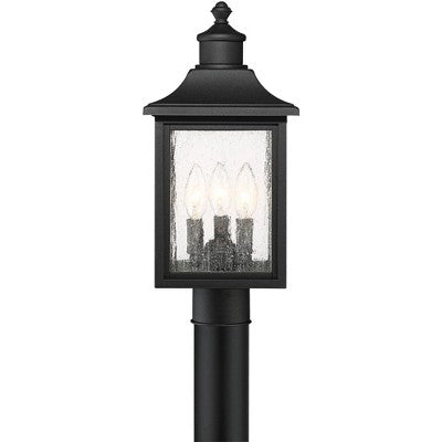  John Timberland Moray Bay Rustic Mission Outdoor Post Light Black 17" Clear Seedy Glass For Exterior Barn Deck House Porch Yard Patio Home Outside