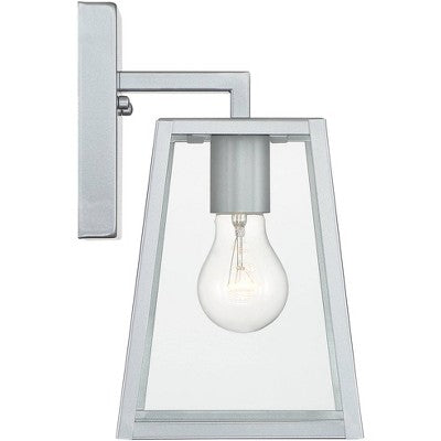  John Timberland Arrington Modern Outdoor Wall Light Fixture Silver Steel 10 3/4" Clear Glass For Post Exterior Barn Deck House Porch Yard Posts Patio