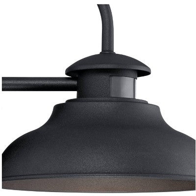  John Timberland Midland Industrial Outdoor Wall Light Fixture Black Motion Sensor Dusk To Dawn 9" For Post Exterior Barn Deck House Porch Yard Patio