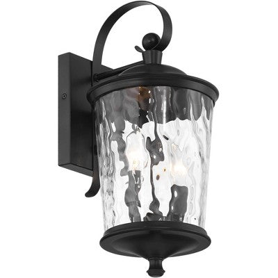  John Timberland Cirilla 17 1/2" High Modern Outdoor Wall Light Fixture Mount Porch House Exterior Weatherproof Matte Black Metal Clear Glass Shade