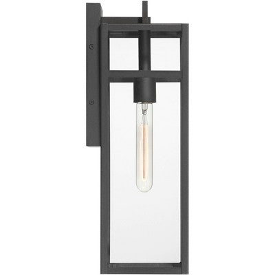  John Timberland San Lucas 18 3/4" High Modern Outdoor Wall Light Fixture Mount Porch House Set Of 2 Weatherproof Sand Black Metal Clear Glass Shade