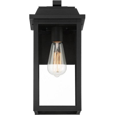  John Timberland Eastcrest Modern Outdoor Wall Light Fixture Textured Black 15 1/4" Clear Glass Panels For Post Exterior Barn Deck House Porch Yard