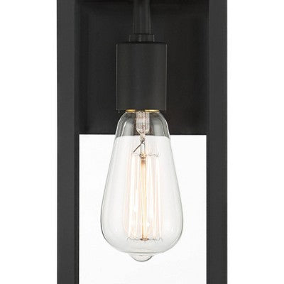  John Timberland Titan Modern Outdoor Wall Light Fixtures Set Of 2 Mystic Black 14 1/4" Clear Glass For Post Exterior Barn Deck House Porch Yard Patio