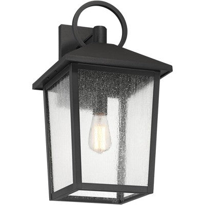  John Timberland Westmont 22" High Modern Outdoor Wall Light Fixture Mount Porch House Exterior Weatherproof Sand Black Aluminum Seeded Glass Shade