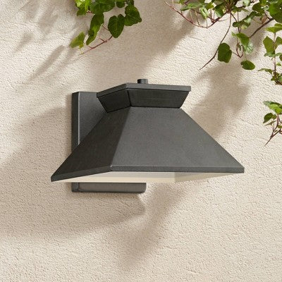  John Timberland Whatley Rustic Industrial Outdoor Wall Light Fixtures Set Of 2 Black Metal LED 6 1/4" For Post Exterior Barn Deck House