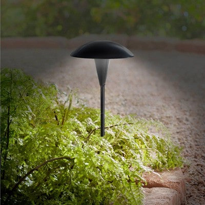  John Timberland Grant 18" High Black LED Mushroom Path Lights Set Of 2
