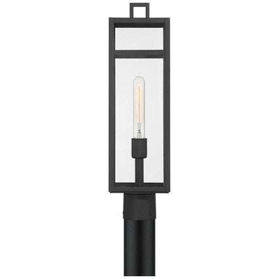  John Timberland San Lucas 21 3/4" High Modern Outdoor Post Light Fixture Pole Porch House Exterior Weatherproof Sand Black Metal Clear Glass Shade