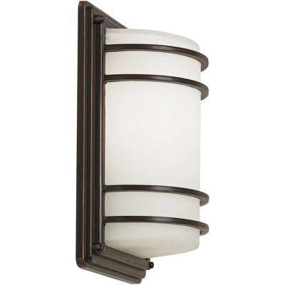  John Timberland Habitat Modern Outdoor Wall Light Fixtures Set Of 2 Rubbed Bronze 11" Opal Glass For Post Exterior Barn Deck House Porch Yard Patio