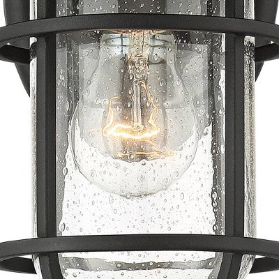  John Timberland Markham Modern Nautical Outdoor Wall Light Fixtures Set Of 2 Textured Black 10 1/2" Clear Seedy Glass For Post Exterior Barn Deck Home