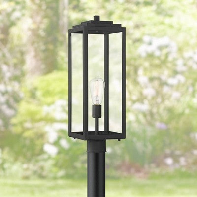  John Timberland Titan Modern Outdoor Post Light Mystic Black 21 3/4" Clear Glass Panels For Exterior Barn Deck House Porch Yard Patio Home Outside