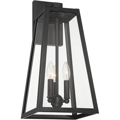 John Timberland Arrington Modern Outdoor Wall Light Fixture Mystic Black Metal 20" Clear Glass For Post Exterior Barn Deck House Porch Yard Posts Home