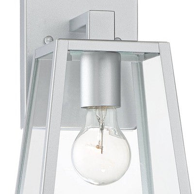  John Timberland Arrington Modern Outdoor Wall Light Fixture Silver Steel 10 3/4" Clear Glass For Post Exterior Barn Deck House Porch Yard Posts Patio