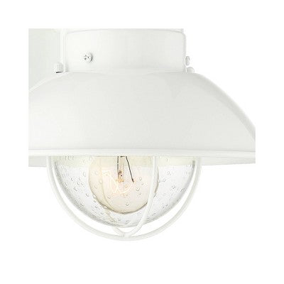  John Timberland Oberlin Rustic Industrial Farmhouse Outdoor Barn Light Fixture White Dusk To Dawn Motion Sensor 9" Clear Seedy Glass For Exterior Deck