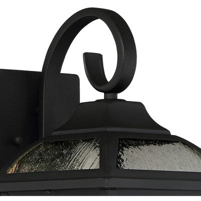  John Timberland Mosconi Rustic Outdoor Wall Lights Fixture Set Of 2 Textured Black 15" Clear Seedy Glass For Post Exterior Barn Deck House Porch Yard