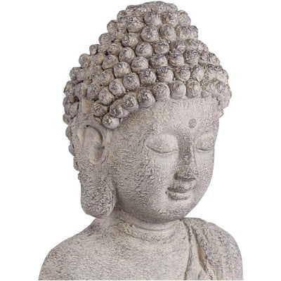  John Timberland Standing Buddha Statue Sculpture Zen Garden Decor Indoor Outdoor Front Porch Patio Yard Outside Home Balcony Gray Faux Stone 32" Tall