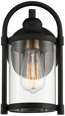  John Timberland Avani Modern Outdoor Wall Light Fixtures Set Of 2 Black Metal 10 1/4" Clear Glass For Post Exterior Barn Deck House Porch Yard Patio