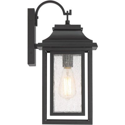  John Timberland Cecile Modern Outdoor Wall Light Fixture Painted Bronze 17 3/4" Seeded Clear Glass For Post Exterior Barn Deck House Porch Yard Patio