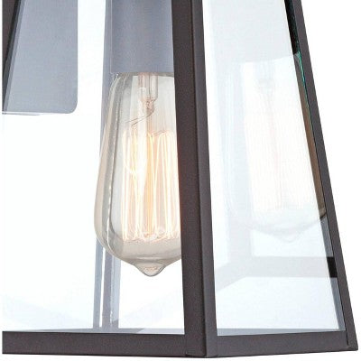  John Timberland Arrington Modern Outdoor Wall Lights Fixtures Set Of 2 Mystic Black 10 3/4" Clear Glass For Exterior Barn Deck House Porch Yard Patio