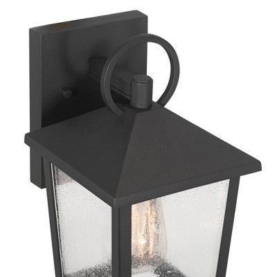  John Timberland Westmont 10 1/2" High Modern Outdoor Wall Light Fixture Mount Porch House Exterior Set Of 2 Sand Black Aluminum Seeded Glass Shade