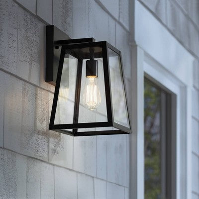  John Timberland Arrington Modern Outdoor Wall Light Fixture Mystic Black 13" Clear Glass For Post Exterior Barn Deck House Porch Yard Posts Patio Home