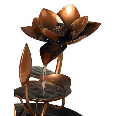  John Timberland Begonia Flowers Modern Zen Cascading Indoor Tabletop Water Fountain 10 1/4" For Table Office Desk Home Bedroom Living Room Relaxation