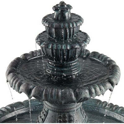  John Timberland Hampton Rustic 4 Tier Cascading Outdoor Floor Water Fountain With LED Light 56 3/4" For Yard Garden Patio Deck Porch Exterior Balcony