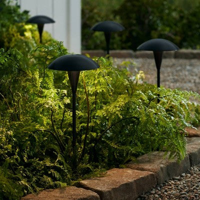  John Timberland Large Mushroom 18" High Black Low Voltage LED Path Light