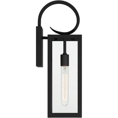  John Timberland Modern Outdoor Wall Light Fixture Deep Black 21" Clear Glass For Post Exterior Barn Deck House Porch Yard Patio