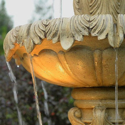  Ibiza 62" High Large Italian Outdoor Decor Sand Stone Floor Fountain With Light LED 3-Tier Outside Garden Patio Yard Backyard