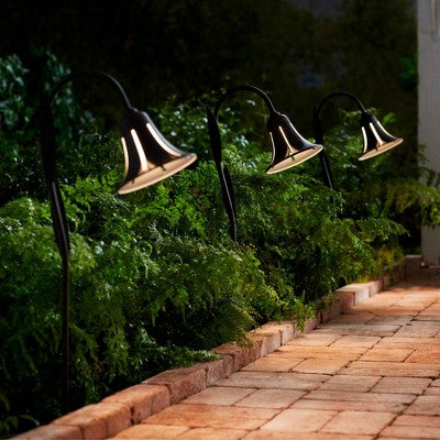  John Timberland Tulip 27" High Dark Rust LED Landscape Lights Set Of 2
