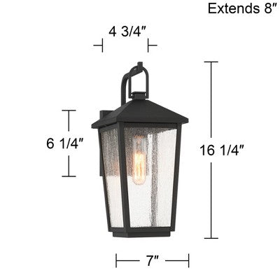  John Timberland Misty 16 1/4" High Sand Black Outdoor Wall Light