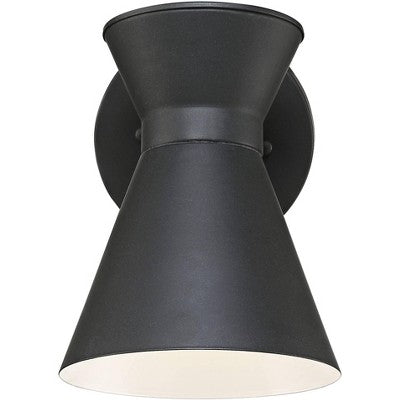  John Timberland Vance 8" High Modern Outdoor Wall Light Fixture Mount Porch House Exterior Outside LED Bulb Swivel Weatherproof Black Metal Deck