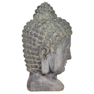  John Timberland Meditating Buddha Head Statue Sculpture Garden Decor Outdoor Front Porch Patio Yard Outside Home Gray Faux Stone 18 1/2" Tall