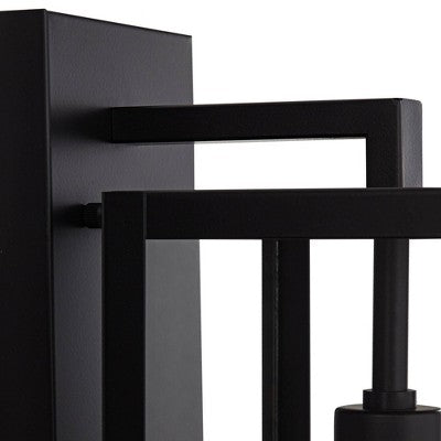  John Timberland Titan Modern Outdoor Wall Light Fixtures Set Of 2 Mystic Black Rectangular Frame 17" Clear Glass For Post Exterior Barn