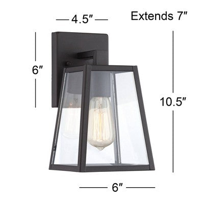  John Timberland Arrington Modern Outdoor Wall Light Fixture Mystic Black 10 3/4" Clear Glass For Post Exterior Barn Deck House Porch Yard Posts Patio