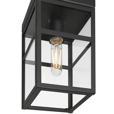  John Timberland San Lucas 10 1/4" High Sand Black Outdoor Flushmount Ceiling Light