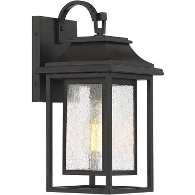  John Timberland Cecile Modern Outdoor Wall Light Fixture Painted Bronze 15" Seeded Clear Glass For Post Exterior Barn Deck House Porch Yard Patio Home