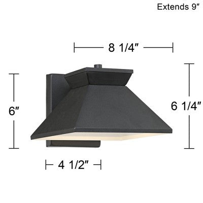  John Timberland Whatley Modern Outdoor Wall Light Fixture Black LED 6 1/4" Metal Shade For Post Exterior Barn Deck House Porch Yard Posts Patio Home