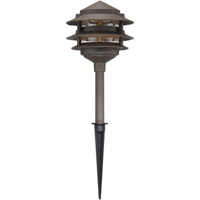  John Timberland Three-Tier Pagoda 11" High Bronze LED Landscape Path Light