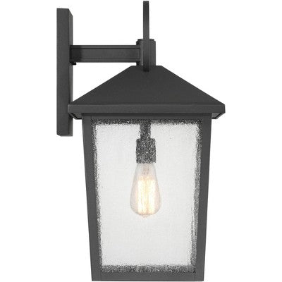  John Timberland Westmont 22" High Modern Outdoor Wall Light Fixture Mount Porch House Exterior Weatherproof Sand Black Aluminum Seeded Glass Shade
