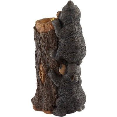  John Timberland Bears On Log Rustic Lodge Bubbler Outdoor Floor Water Fountain With LED Light 28 1/2" For Yard Garden Patio Home Deck Porch Exterior