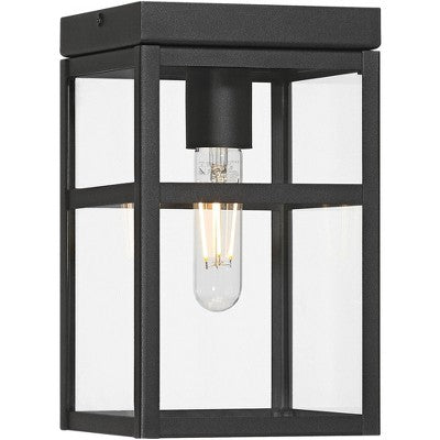  John Timberland San Lucas 10 1/4" High Sand Black Outdoor Flushmount Ceiling Light