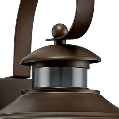  John Timberland Hogan 14" High Bronze Motion Sensor Outdoor Wall Light Set Of 2