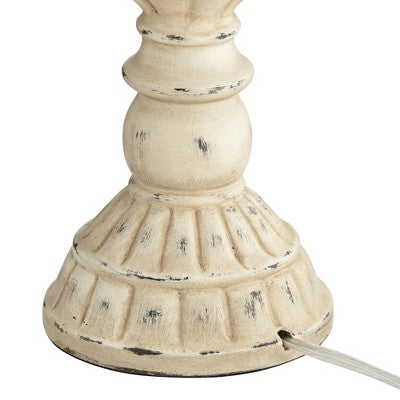  John Timberland Trinidad Country Cottage Table Lamps 26 1/2" High Set Of 2 Antique White Candlestick Rattan Tapered Drum Shade For Bedroom Living Room