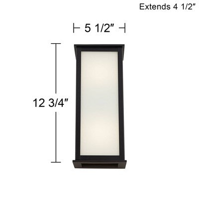  John Timberland Modern Outdoor Wall Light Fixtures Set Of 2 Black 12 3/4" Milky White Glass Panels For Post Exterior Barn Deck