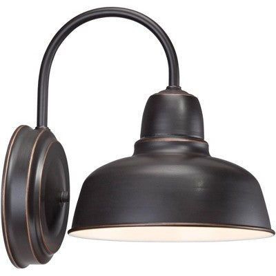  John Timberland Urban Barn Rustic Industrial Farmhouse Outdoor Wall Light Fixtures Set Of 2 Oil Rubbed Bronze Gooseneck Arm 11 1/4" For Post Exterior