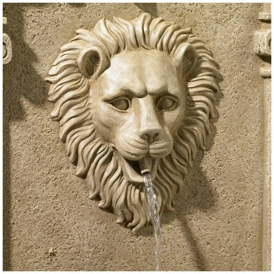 John Timberland Lion Face Rustic Outdoor Wall Water Fountain 31" Regal For Yard Garden Patio Home Deck Porch House Exterior Balcony Roof Relaxation