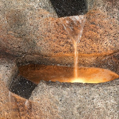  Glacial Rock Zen 30" High Large Rustic Indoor Outdoor Decor Faux Stone Floor Fountain With Light LED Waterfall Outside Garden Patio