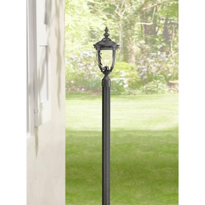  John Timberland Modern Outdoor Direct Burial Post Light Pole Black Cast Aluminum 84" For Post Garden Yard